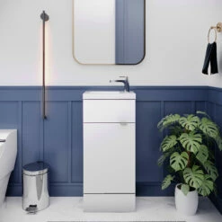 Hudson Reed Fusion Compact Vanity Unit With Basin 400mm Wide - Gloss White 10 Hudson Reed Fusion Compact Vanity Unit With Basin 400mm Wide - Gloss White -HEATANDPLUMB Sales hudson reed fusion vanity unit cbi121 1