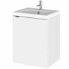 Hudson Reed Fusion Wall Hung 1-Door Vanity Unit With Basin 400mm Wide - Gloss White -HEATANDPLUMB Sales hudson reed fusion vanity unit cbi139
