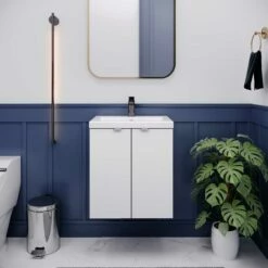 Hudson Reed Fusion Wall Hung 2-Door Vanity Unit With Basin 500mm Wide - Gloss White 13 Hudson Reed Fusion Wall Hung 2-Door Vanity Unit With Basin 500mm Wide - Gloss White -HEATANDPLUMB Sales hudson reed fusion vanity unit cbi140a 2 1