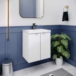 Hudson Reed Fusion Wall Hung 2-Door Vanity Unit With Basin 500mm Wide - Gloss White 11 Hudson Reed Fusion Wall Hung 2-Door Vanity Unit With Basin 500mm Wide - Gloss White -HEATANDPLUMB Sales hudson reed fusion vanity unit cbi140a 3 1