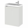 Hudson Reed Fusion Wall Hung 1-Door Vanity Unit With Compact Basin 400mm Wide - Gloss Grey Mist 1 Hudson Reed Fusion Wall Hung 1-Door Vanity Unit With Compact Basin 400mm Wide - Gloss Grey Mist -HEATANDPLUMB Sales hudson reed fusion vanity unit cbi437 1