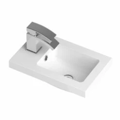 Hudson Reed Fusion Wall Hung 1-Door Vanity Unit With Compact Basin 400mm Wide - Gloss Grey Mist -HEATANDPLUMB Sales hudson reed fusion vanity unit cbi437 2