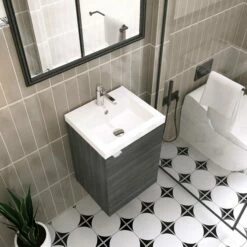 Hudson Reed Fusion Wall Hung 1-Door Vanity Unit With Basin 400mm Wide - Gloss White -HEATANDPLUMB Sales hudson reed fusion vanity unit hrfuswh1dovb40 7 2