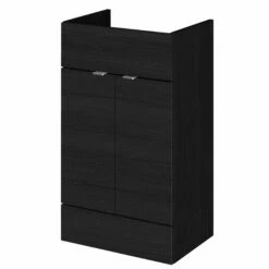Hudson Reed Fusion Vanity Unit 500mm Wide - Charcoal Black Woodgrain