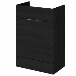 Hudson Reed Fusion LH Combination Unit With 600mm WC Unit - 1500mm Wide - Charcoal Black Woodgrain -HEATANDPLUMB Sales hudson reed fusion vanity unit off608 5