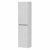 Hudson Reed Havana Wall Hung 2-Door Tall Storage Unit 350mm Wide - White Ash