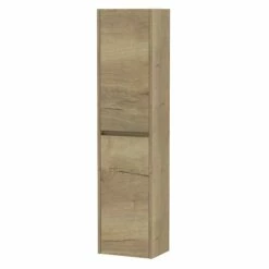 Hudson Reed Havana Wall Hung 2-Door Tall Storage Unit 350mm Wide - Autumn Oak -HEATANDPLUMB Sales hudson reed havana bathroom furniture nph862