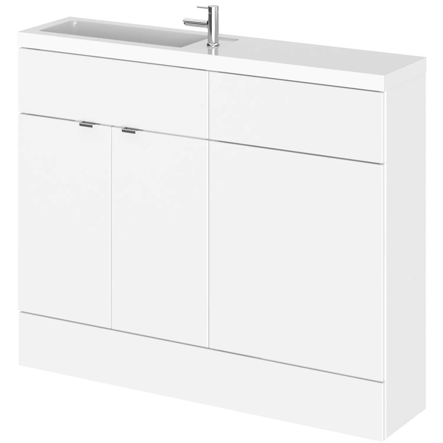 Hudson Reed Fusion Compact Combination Unit With Slimline Basin - 1100mm Wide - Gloss White 5 Hudson Reed Fusion Compact Combination Unit With Slimline Basin - 1100mm Wide - Gloss White - Image 3