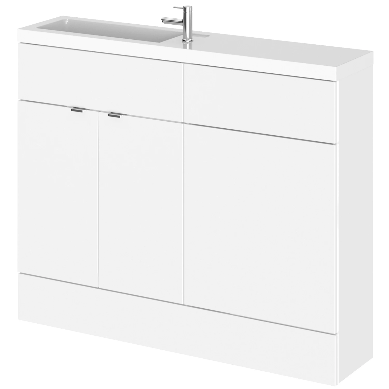 Hudson Reed Fusion Compact Combination Unit With 600mm WC Unit - 1200mm Wide - Gloss White 4 Hudson Reed Fusion Compact Combination Unit With 600mm WC Unit - 1200mm Wide - Gloss White - Image 2