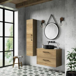 Hudson Reed Juno Wall Hung Tall Storage Unit 350mm Wide - Autumn Oak 8 Hudson Reed Juno Wall Hung Tall Storage Unit 350mm Wide - Autumn Oak -HEATANDPLUMB Sales hudson reed hudson reed juno wall hung tall storage unit 350mm wide bathroom furniture npf1861 1