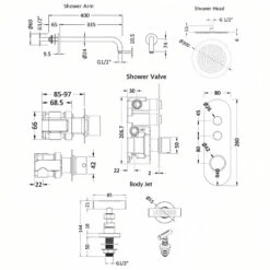 Hudson Reed Ignite Concealed Shower Mixer With Fixed Head And Body Jets - Chrome 12 Hudson Reed Ignite Concealed Shower Mixer With Fixed Head And Body Jets - Chrome -HEATANDPLUMB Sales hudson reed ignite complete mixer shower hrpk398 7