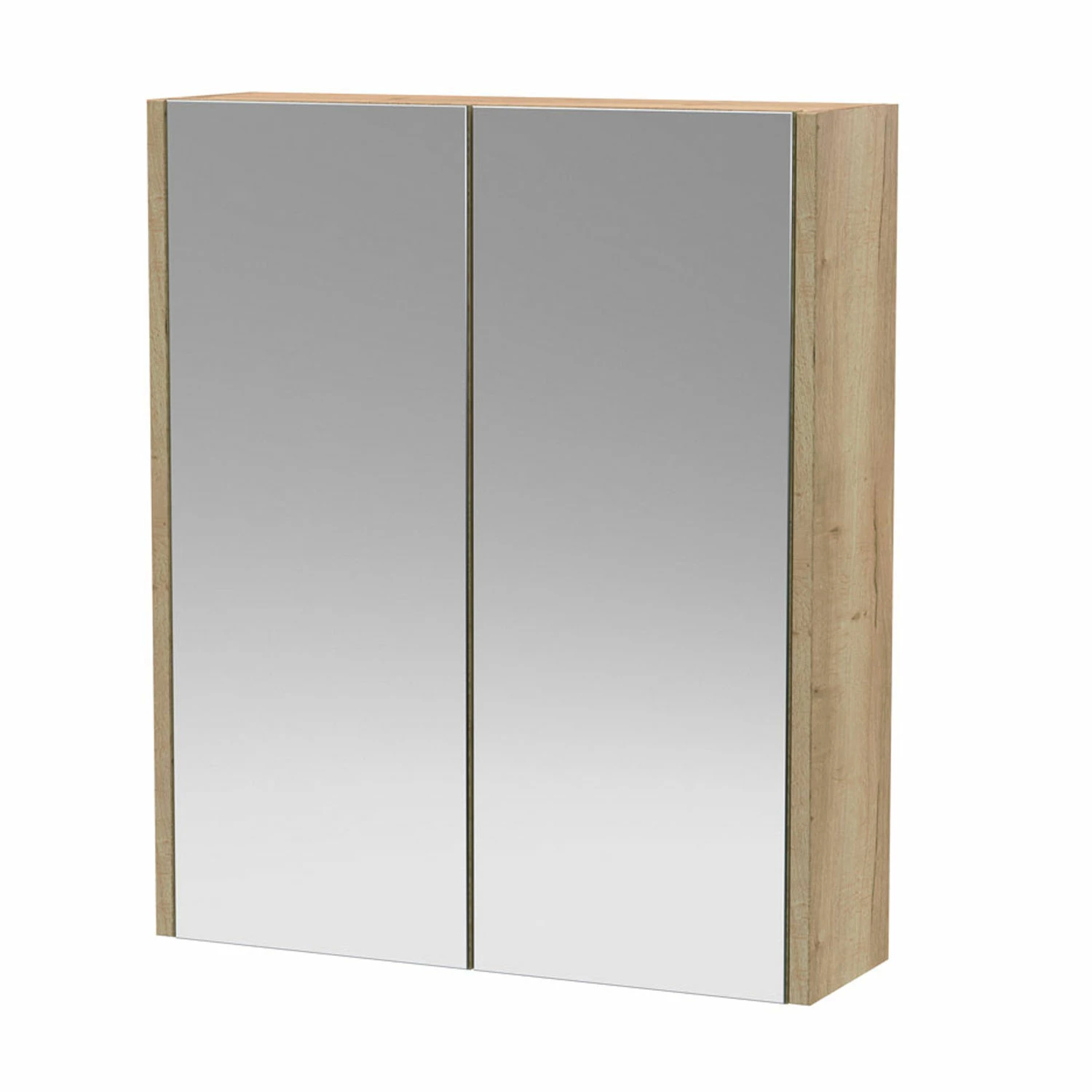Hudson Reed Juno Mirrored Bathroom Cabinet (50/50) 600mm Wide - Autumn Oak 4 Hudson Reed Juno Mirrored Bathroom Cabinet (50/50) 600mm Wide - Autumn Oak - Image 2