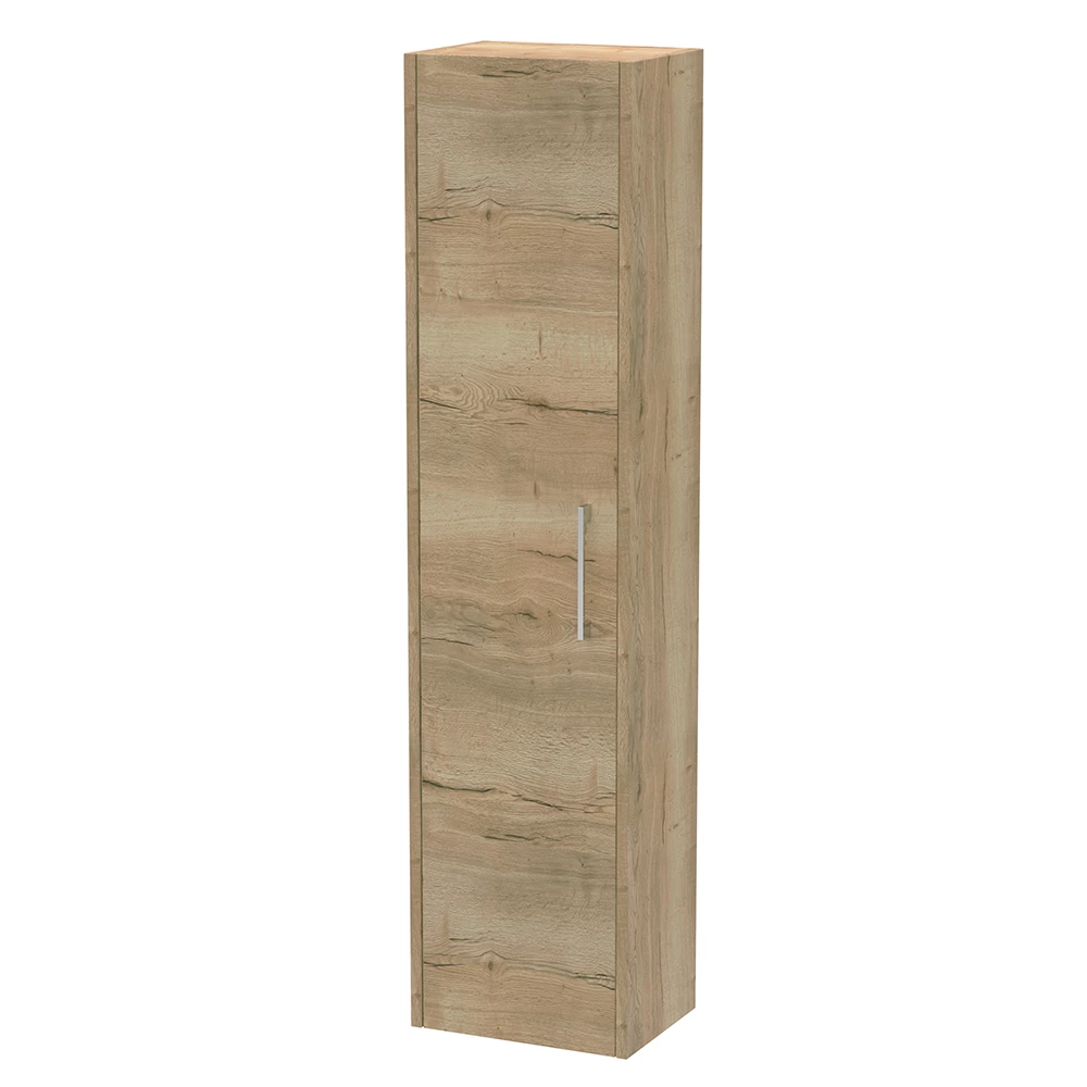 Hudson Reed Juno Wall Hung Tall Storage Unit 350mm Wide - Autumn Oak 3 Hudson Reed Juno Wall Hung Tall Storage Unit 350mm Wide - Autumn Oak