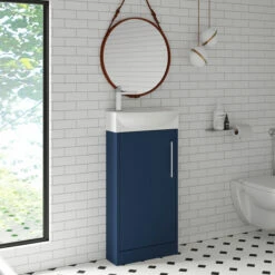 Hudson Reed Juno Compact RH Floor Standing Vanity Unit And Basin 440mm Wide - Electric Blue 11 Hudson Reed Juno Compact RH Floor Standing Vanity Unit And Basin 440mm Wide - Electric Blue -HEATANDPLUMB Sales hudson reed juno compact vanity unit jnu1721r 2