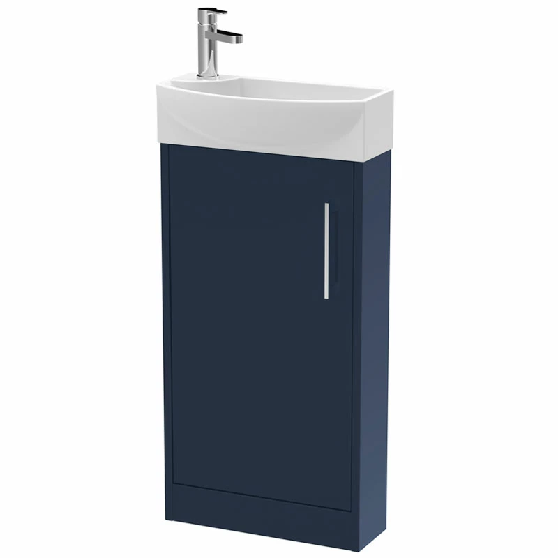 Hudson Reed Juno Compact RH Floor Standing Vanity Unit And Basin 440mm Wide - Electric Blue 8 Hudson Reed Juno Compact RH Floor Standing Vanity Unit And Basin 440mm Wide - Electric Blue - Image 6