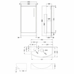 Hudson Reed Juno Compact RH Floor Standing Vanity Unit And Basin 440mm Wide - Electric Blue 9 Hudson Reed Juno Compact RH Floor Standing Vanity Unit And Basin 440mm Wide - Electric Blue -HEATANDPLUMB Sales hudson reed juno compact vanity unit jnu2621r