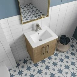 Hudson Reed Juno Wall Hung 2-Door Vanity Unit With Basin 2 500mm Wide - Electric Blue 13 Hudson Reed Juno Wall Hung 2-Door Vanity Unit With Basin 2 500mm Wide - Electric Blue -HEATANDPLUMB Sales hudson reed juno vanity unit hrjnuwh2dovub5 12