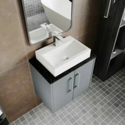 Hudson Reed Juno Wall Hung 2-Door Vanity Unit With Worktop 600mm Wide - White Ash -HEATANDPLUMB Sales hudson reed juno vanity unit jnu1823lsb 5 1