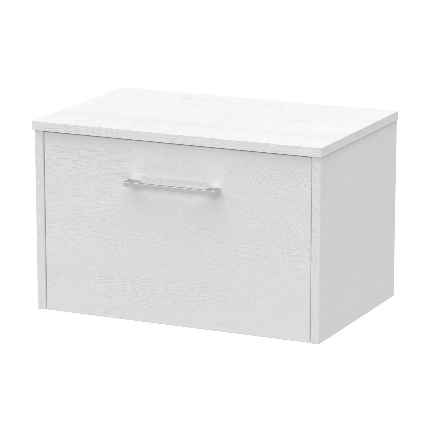 Hudson Reed Juno Wall Hung 1-Drawer Vanity Unit With Worktop 600mm Wide - White Ash 8 Hudson Reed Juno Wall Hung 1-Drawer Vanity Unit With Worktop 600mm Wide - White Ash - Image 6