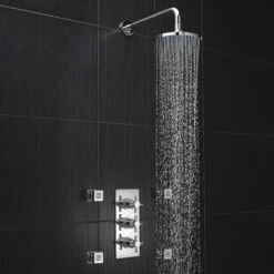 Hudson Reed Tec Concealed Shower Mixer With Fixed Head And Body Jets - Chrome 11 Hudson Reed Tec Concealed Shower Mixer With Fixed Head And Body Jets - Chrome -HEATANDPLUMB Sales hudson reed kristal complete mixer shower hrpk374