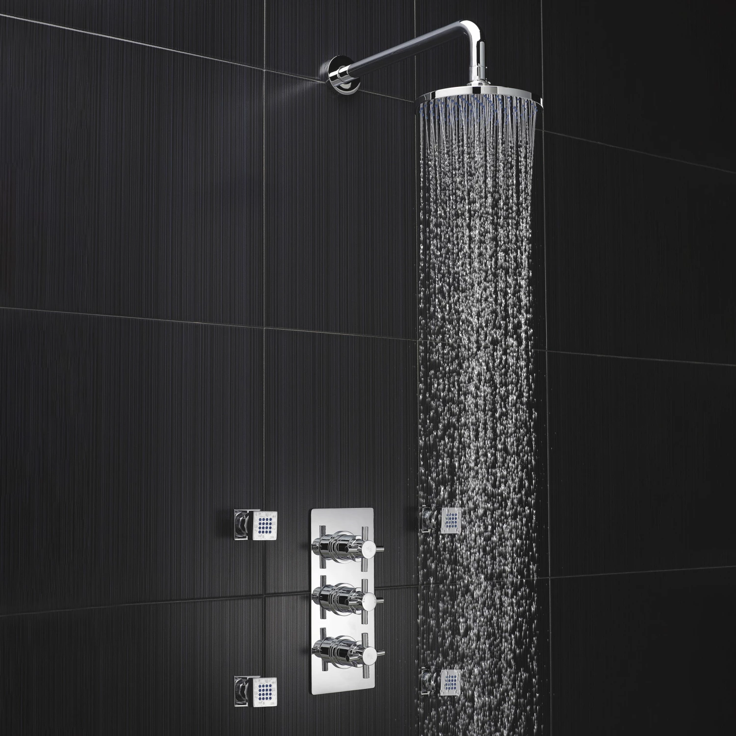 Hudson Reed Tec Concealed Shower Mixer With Fixed Head And Body Jets - Chrome 6 Hudson Reed Tec Concealed Shower Mixer With Fixed Head And Body Jets - Chrome - Image 4