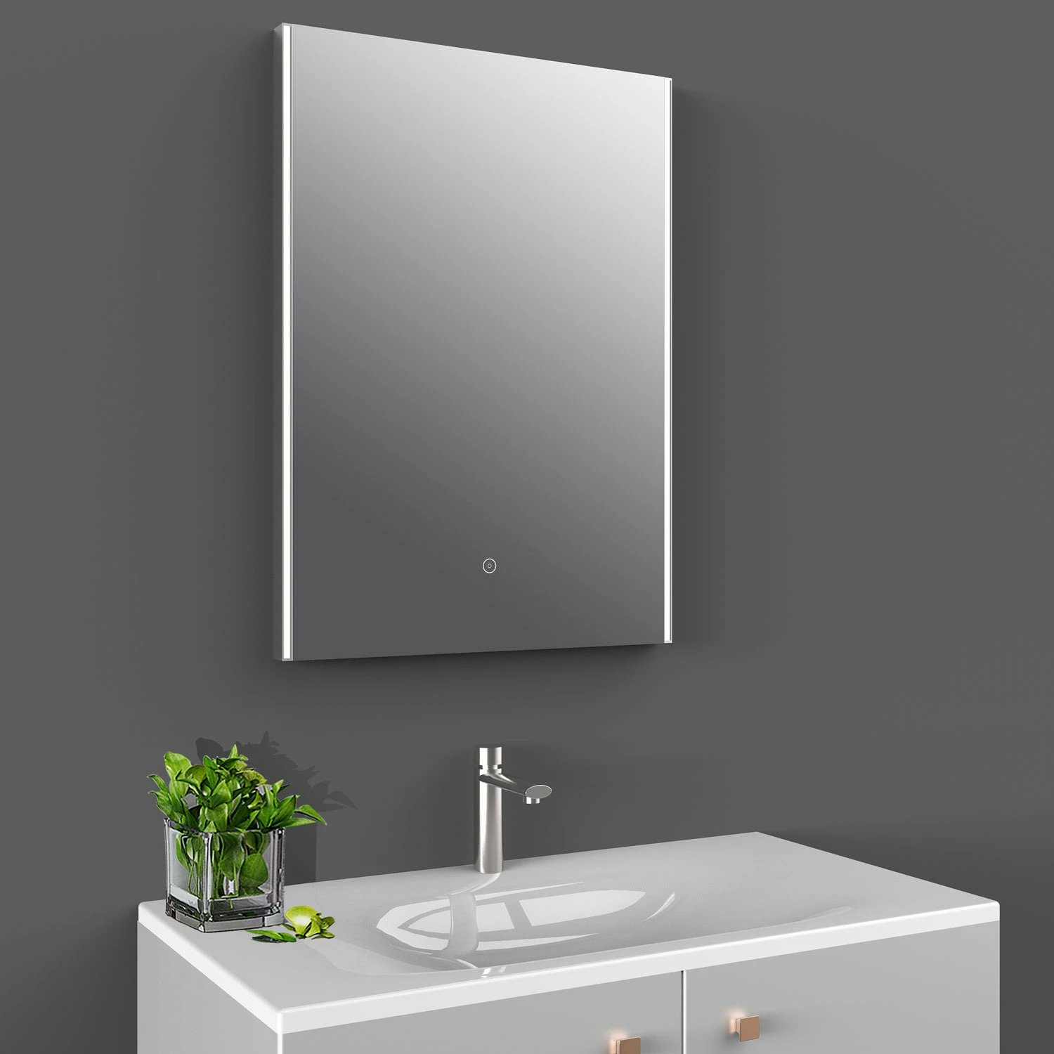Hudson Reed LED Bathroom Mirror With 21W Bulb 700mm H X 500mm W 5 Hudson Reed LED Bathroom Mirror With 21W Bulb 700mm H X 500mm W - Image 3
