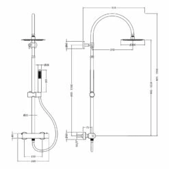 Hudson Reed Luxury Round Thermostatic Bar Mixer Shower With Shower Kit And Fixed Head - Chrome