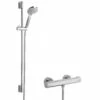 Hudson Reed Minimalist Thermostatic Bar Shower Valve With Slimline Slider Rail Kit - Chrome -HEATANDPLUMB Sales hudson reed minimalist complete mixer shower sbr103bv1