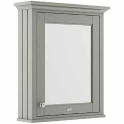 Hudson Reed Old London Mirrored Bathroom Cabinet 650mm Wide - Storm Grey