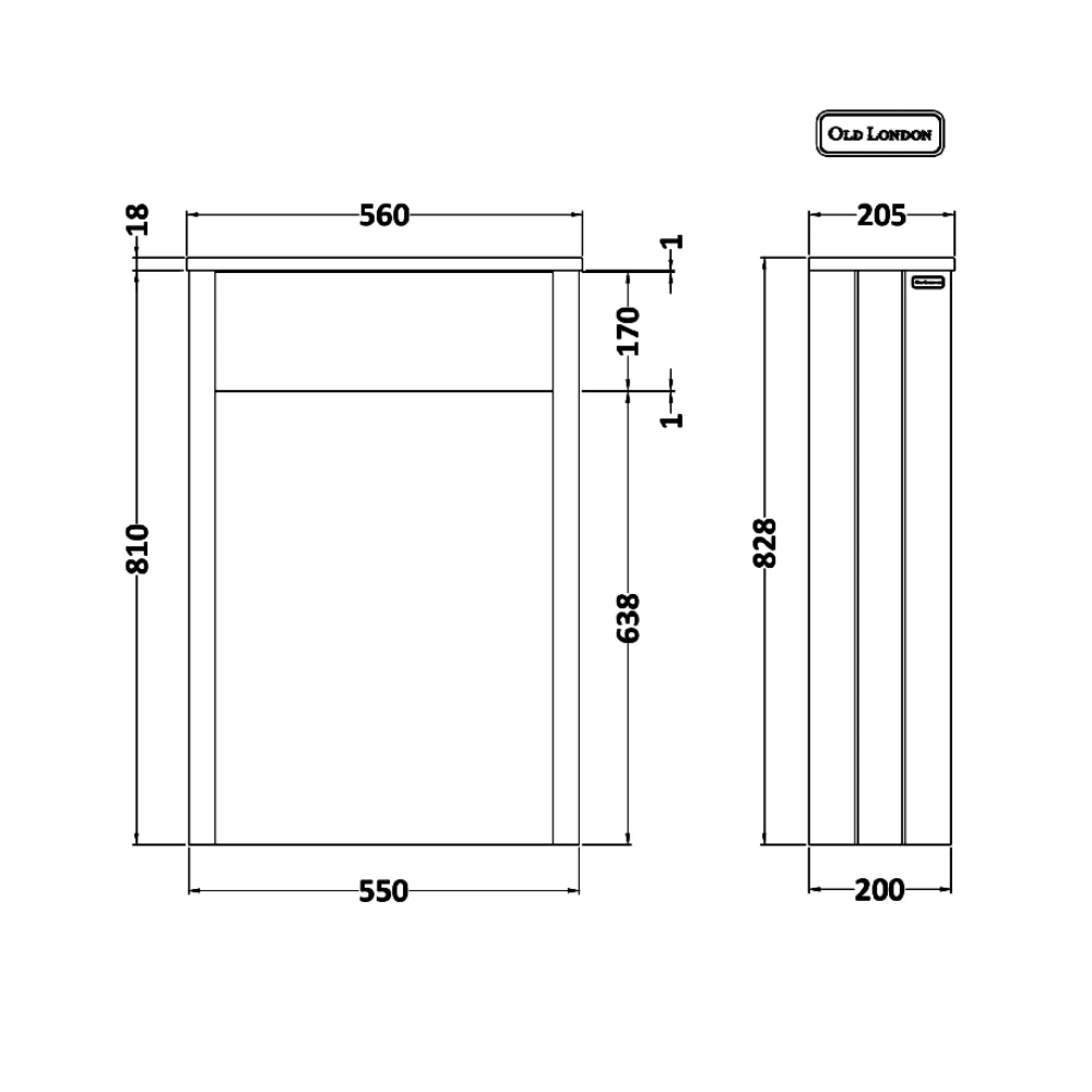 Hudson Reed Old London Back To Wall WC Unit 550mm Wide - Timeless Sand 4 Hudson Reed Old London Back To Wall WC Unit 550mm Wide - Timeless Sand - Image 2