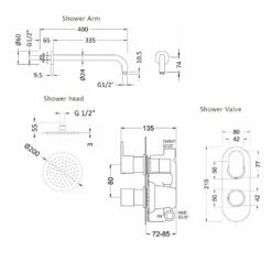 Hudson Reed Reign Round Concealed Shower Mixer With Fixed Head - Chrome 10 Hudson Reed Reign Round Concealed Shower Mixer With Fixed Head - Chrome -HEATANDPLUMB Sales hudson reed reign complete mixer shower rei3410 arm01 a3082 5