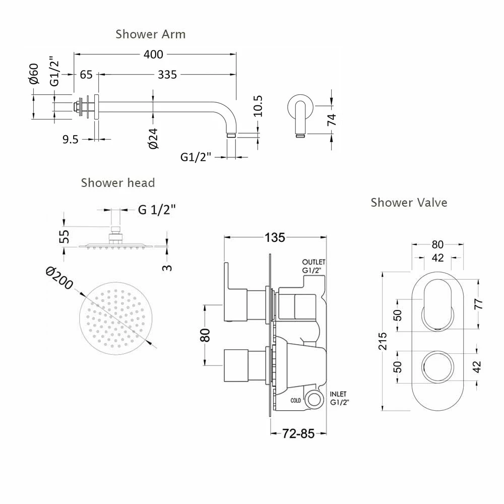 Hudson Reed Reign Round Concealed Shower Mixer With Fixed Head - Chrome 6 Hudson Reed Reign Round Concealed Shower Mixer With Fixed Head - Chrome - Image 4