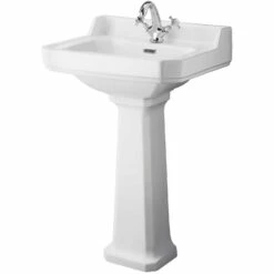 Hudson Reed Richmond Basin With Full Pedestal 560mm Wide - 1 Tap Hole