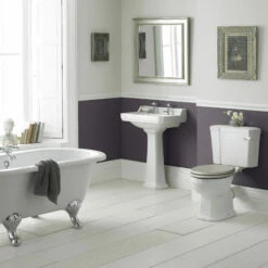 Hudson Reed Richmond Basin With Full Pedestal 595mm Wide - 2 Tap Hole