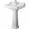 Hudson Reed Richmond Basin And Comfort Height Full Pedestal 600mm Wide - 1 Tap Hole -HEATANDPLUMB Sales hudson reed richmond basin ccr027 1