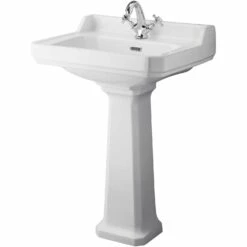 Hudson Reed Richmond Basin And Comfort Height Full Pedestal 600mm Wide - 1 Tap Hole