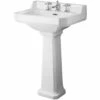 Hudson Reed Richmond Basin And Comfort Height Full Pedestal 560mm Wide - 3 Tap Hole 2 Hudson Reed Richmond Basin And Comfort Height Full Pedestal 560mm Wide - 3 Tap Hole -HEATANDPLUMB Sales hudson reed richmond basin ccr028 1