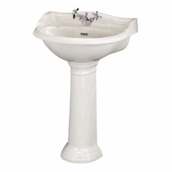 Hudson Reed Ryther Basin And Full Pedestal 600mm Wide - 1 Tap Hole