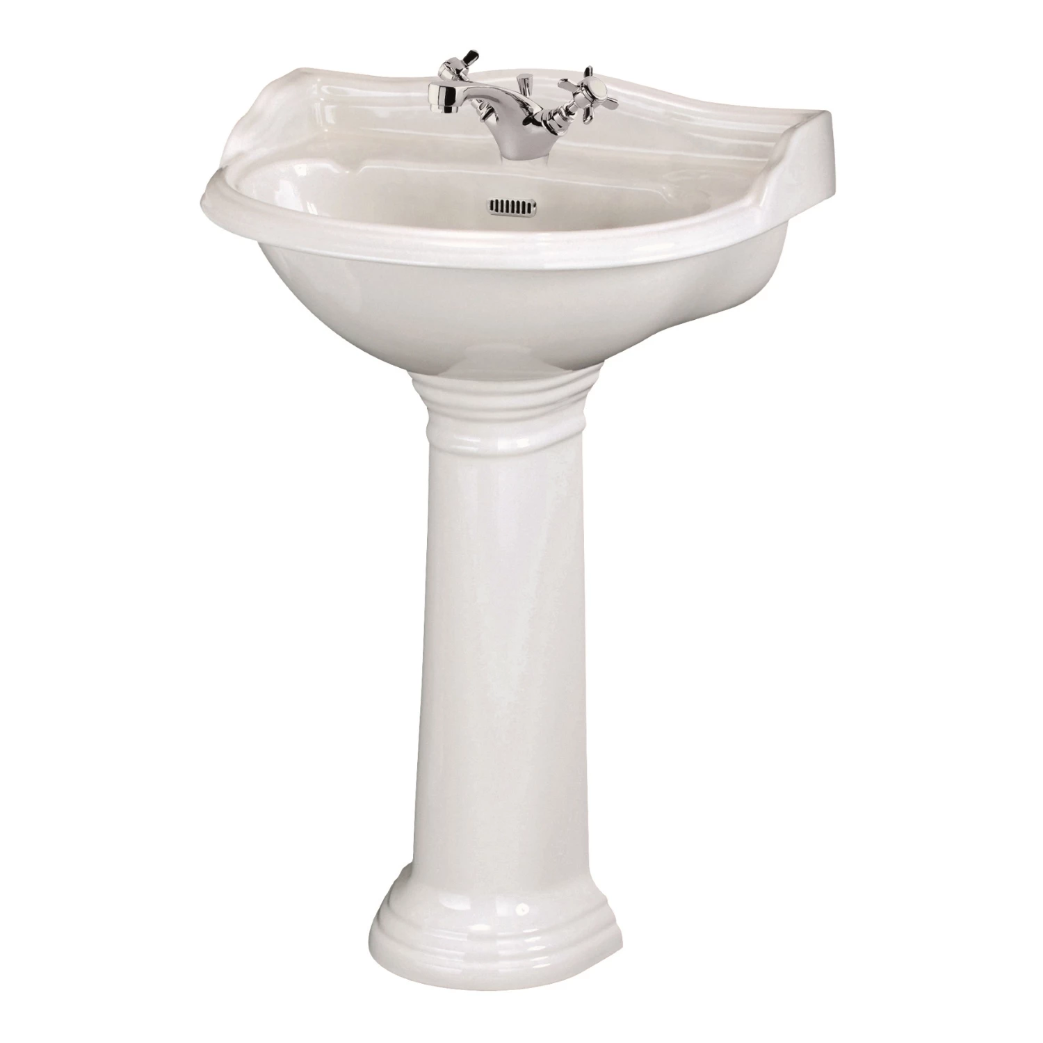 Hudson Reed Ryther Basin And Full Pedestal 600mm Wide - 1 Tap Hole 3 Hudson Reed Ryther Basin And Full Pedestal 600mm Wide - 1 Tap Hole