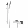 Hudson Reed Sanford Square Thermostatic Bar Shower Valve With Kubix Slider Rail Kit - Chrome -HEATANDPLUMB Sales hudson reed sanford complete mixer shower sbs97bv1