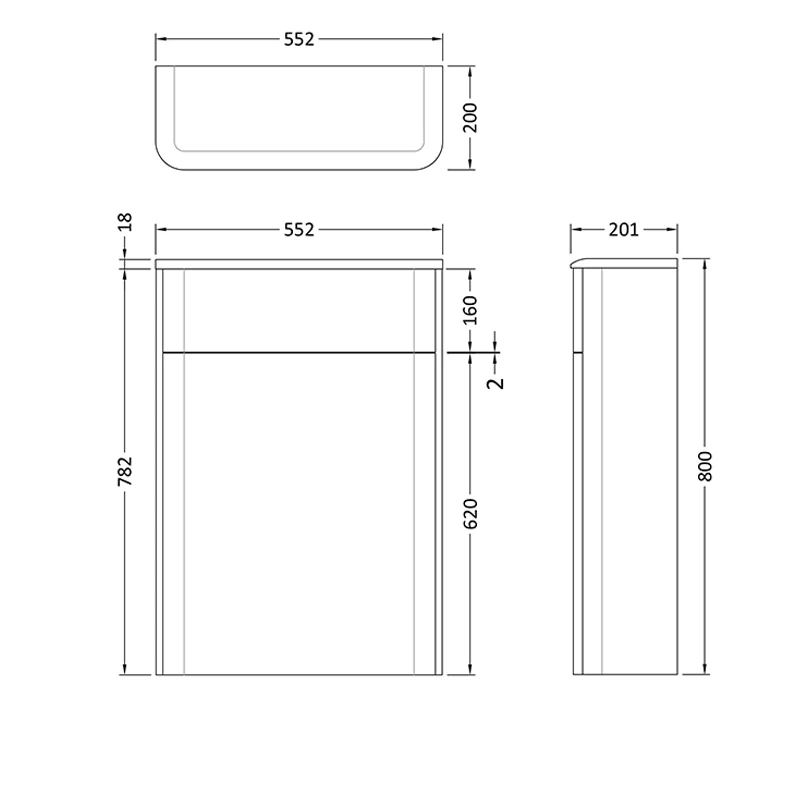 Hudson Reed Sarenna Back To Wall WC Toilet Unit 552mm Wide - Dove Grey 3 Hudson Reed Sarenna Back To Wall WC Toilet Unit 552mm Wide - Dove Grey