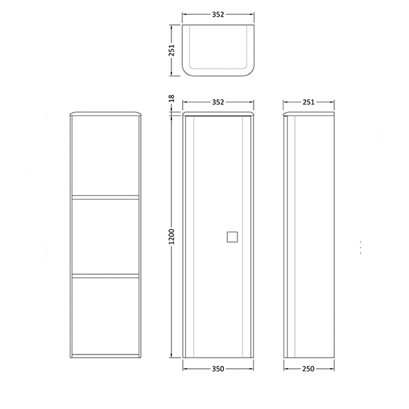 Hudson Reed Sarenna 1-Door Tall Storage Unit 352mm Wide - Mineral Blue 4 Hudson Reed Sarenna 1-Door Tall Storage Unit 352mm Wide - Mineral Blue - Image 2