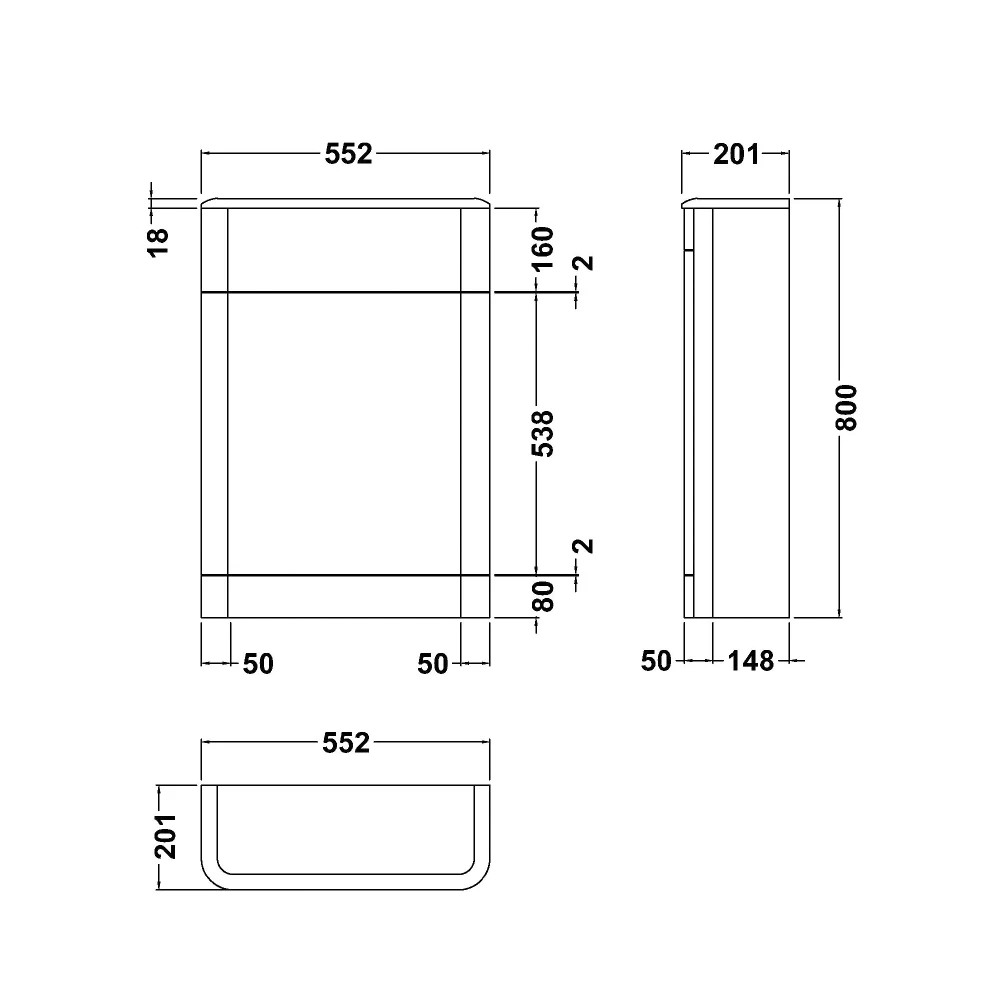 Hudson Reed Solar Back To Wall WC Unit 550mm Wide - Indigo Blue 4 Hudson Reed Solar Back To Wall WC Unit 550mm Wide - Indigo Blue - Image 2