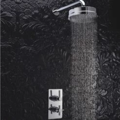 Hudson Reed Tec Pura Dual Concealed Shower Valve With Fixed Head - Chrome