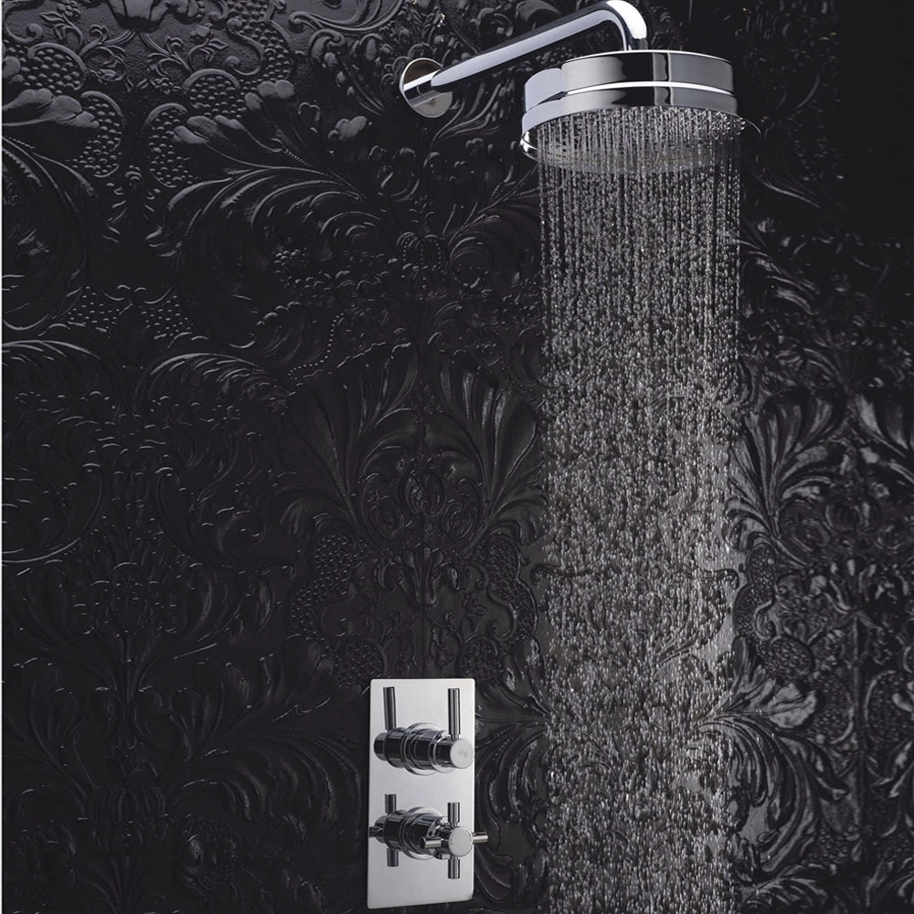 Hudson Reed Tec Pura Dual Concealed Shower Valve With Fixed Head - Chrome 3 Hudson Reed Tec Pura Dual Concealed Shower Valve With Fixed Head - Chrome