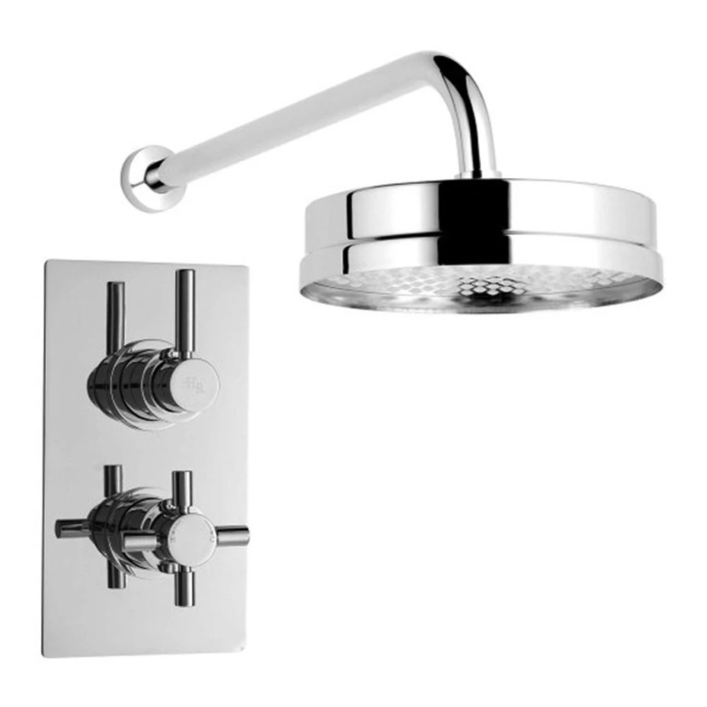 Hudson Reed Tec Pura Dual Concealed Shower Valve With Fixed Head - Chrome 4 Hudson Reed Tec Pura Dual Concealed Shower Valve With Fixed Head - Chrome - Image 2