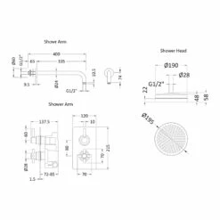 Hudson Reed Tec Pura Concealed Shower Mixer With Fixed Head - Chrome 9 Hudson Reed Tec Pura Concealed Shower Mixer With Fixed Head - Chrome -HEATANDPLUMB Sales hudson reed tec pura complete mixer shower a3003v arm01 head01 6