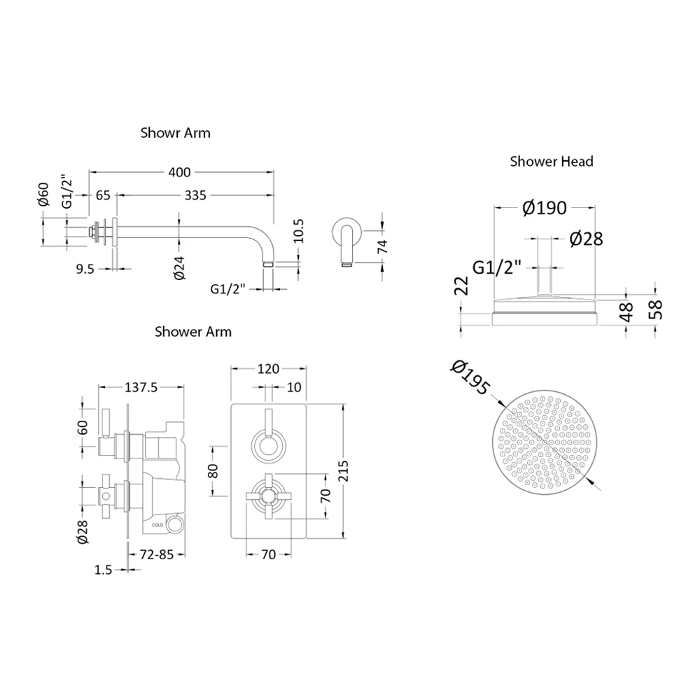 Hudson Reed Tec Pura Concealed Shower Mixer With Fixed Head - Chrome 5 Hudson Reed Tec Pura Concealed Shower Mixer With Fixed Head - Chrome - Image 3