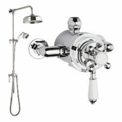 Hudson Reed Traditional Exposed Shower Valve With Rigid Riser Kit - Chrome -HEATANDPLUMB Sales hudson reed traditional complete mixer shower tsvt104 am312 5