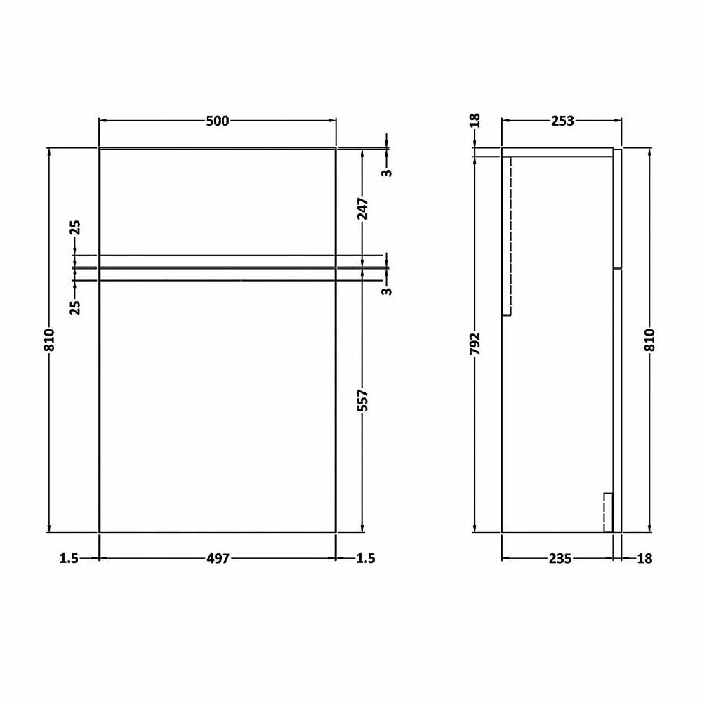 Hudson Reed Urban Back To Wall WC Toilet Unit 500mm Wide - Satin White 4 Hudson Reed Urban Back To Wall WC Toilet Unit 500mm Wide - Satin White - Image 2